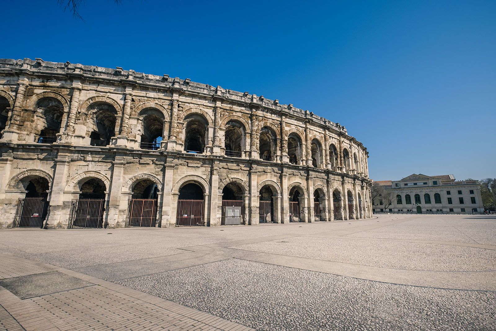 Römisches Amphitheater von Nîmes aus Stein Wahrzeichen