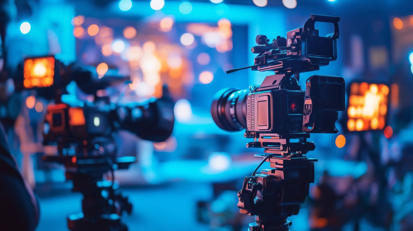 Professionelle Kameras an einem Filmset