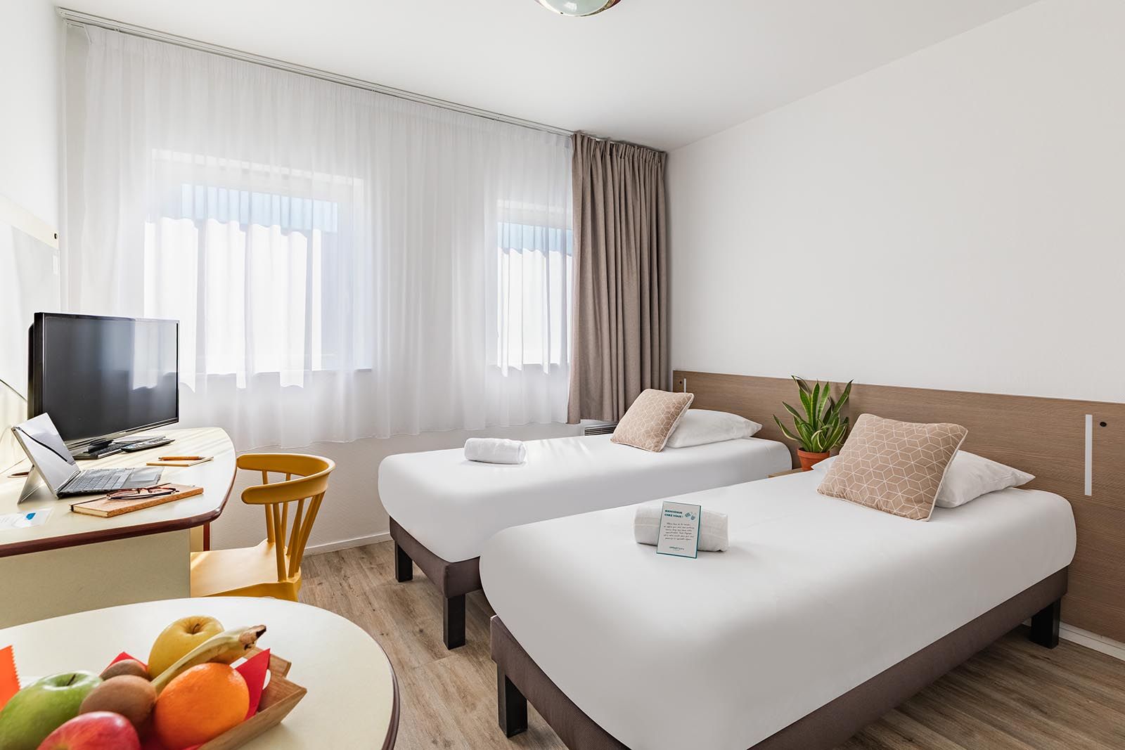 Helles Zweibettzimmer im Appart’City Blois